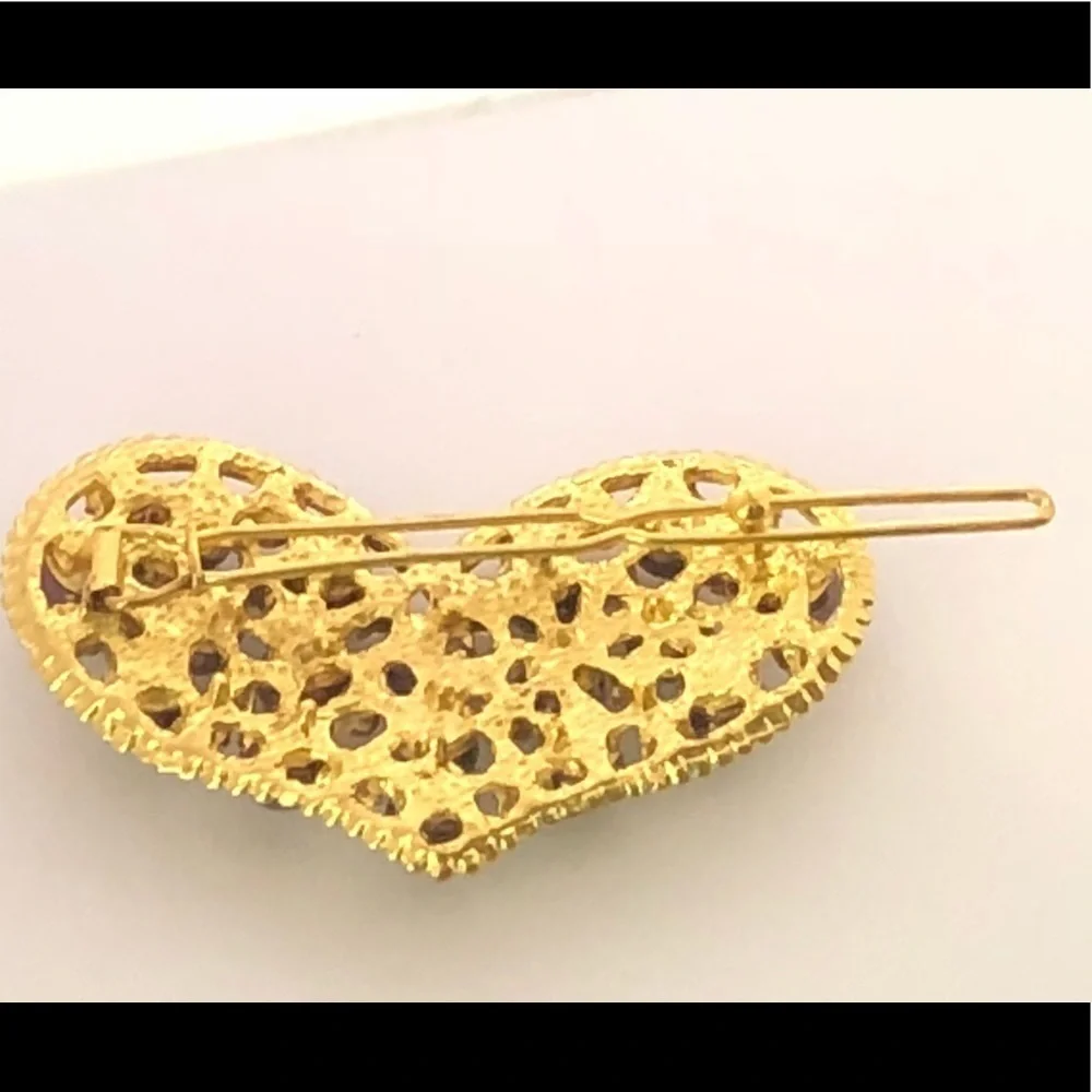 Chocolate Pearl Rhinestone Barrette Hair Clip